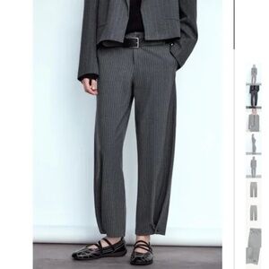 NWT ZARA BARREL TROUSERS IN MID GREY